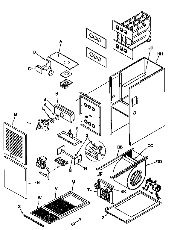 Arcoaire GUJ050N12B1 non-functional replacement diagram
