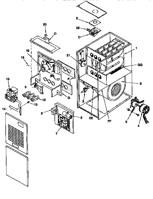 Arcoaire GUJ100N16A1 functional replacement diagram