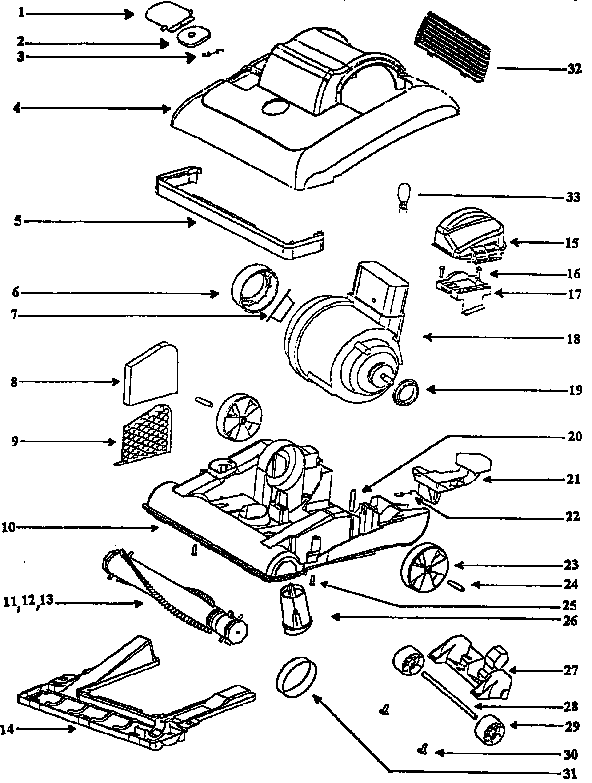 Eureka 7678ATS nozzle and motor assembly diagram