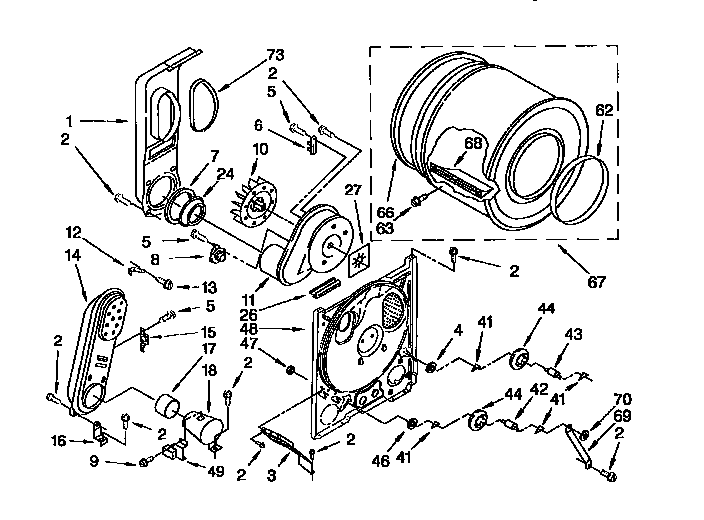 Whirlpool LGR3634EW0 bulkhead diagram