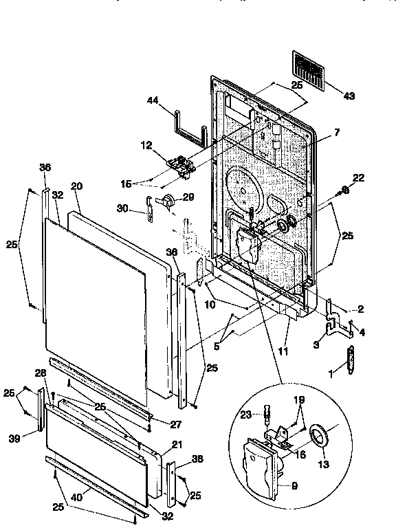 Kenmore 58717345691 door diagram