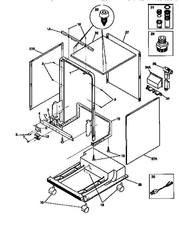 Kenmore 58717345691 frame diagram