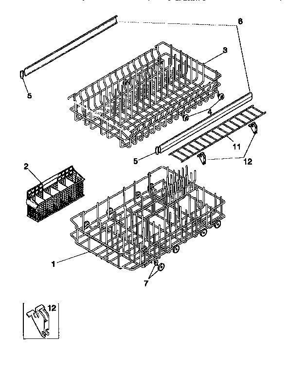 Kenmore 58717345691 rack assemblies diagram
