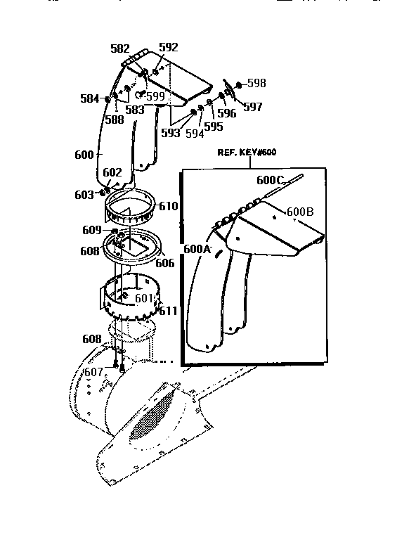 Craftsman 536886623 discharge chute assembly diagram