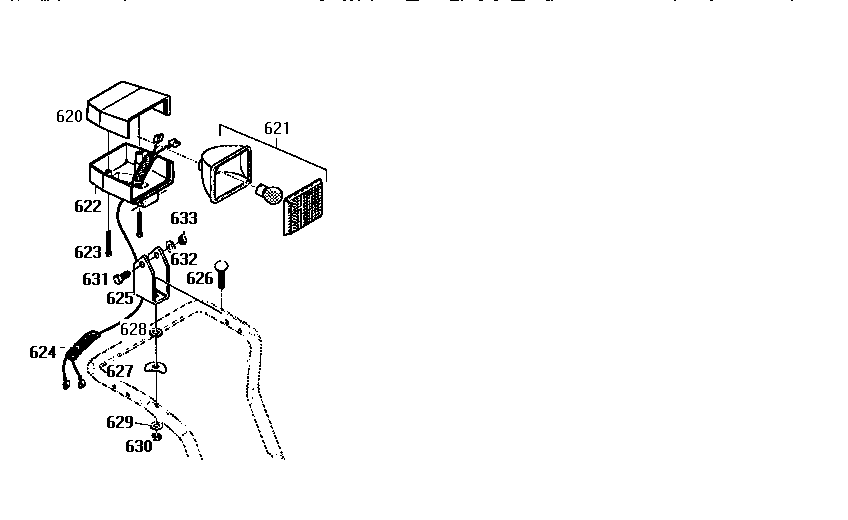 Craftsman 536886623 headlight assemby diagram