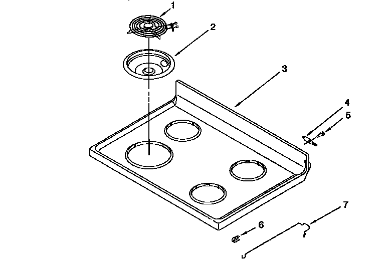 Whirlpool RF3500XEN0 cooktop diagram