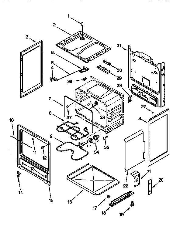 Whirlpool RF3500XEN0 chassis diagram