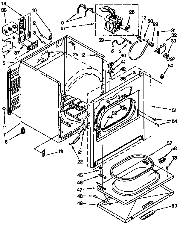 Kenmore 11096573800 cabinet diagram