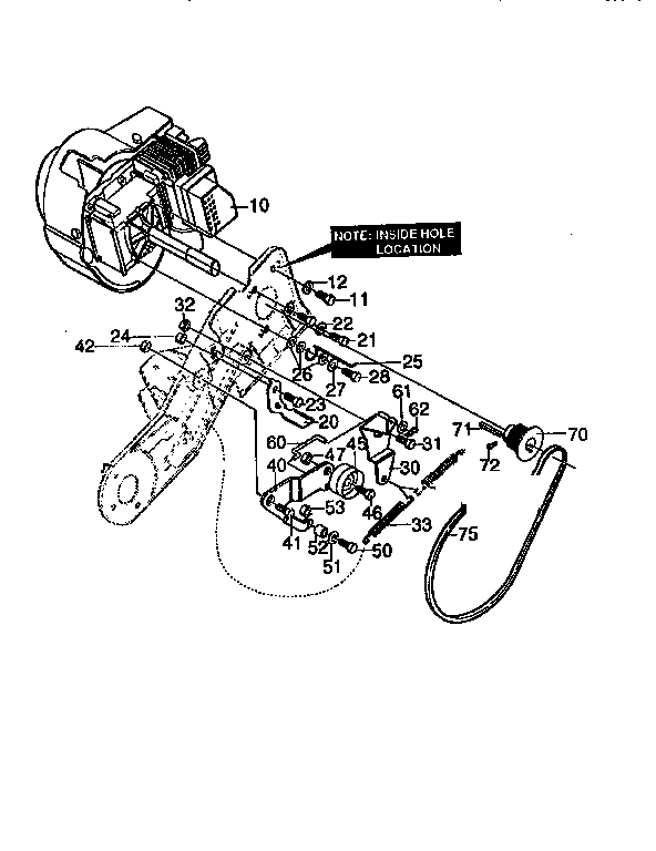 Craftsman 536884581 engine/drive assembly diagram