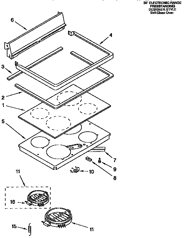 KitchenAid KERH507YWH5 cooktop diagram
