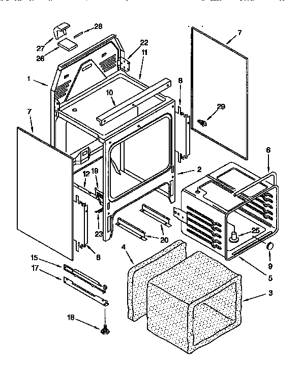 KitchenAid KERH507YWH5 oven chassis diagram
