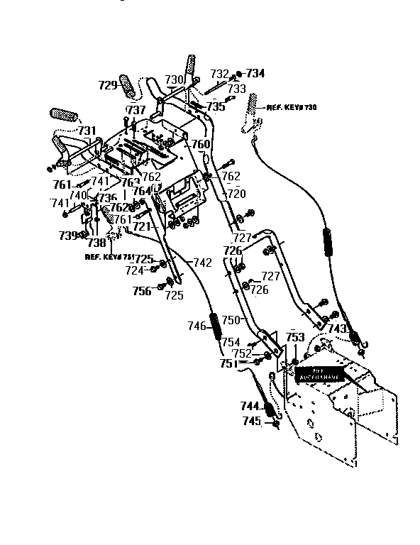 Craftsman 536886350 handle assembly diagram