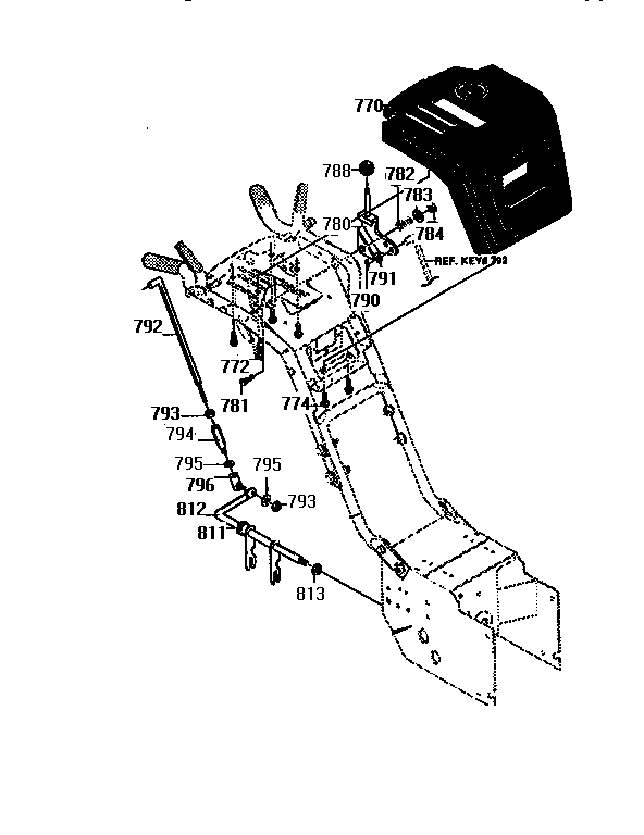 Craftsman 536886350 handle assembly diagram