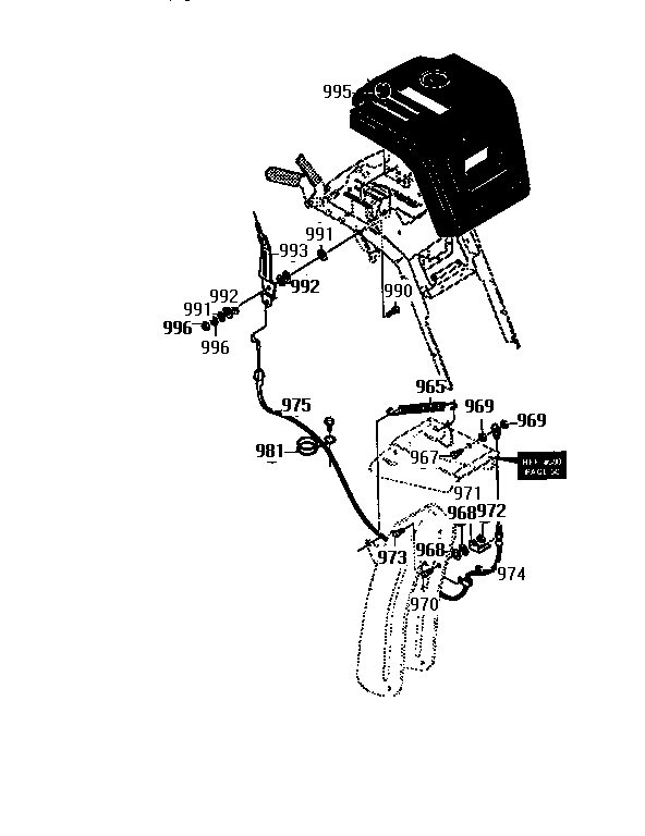 Craftsman 536886350 remote chute assembly diagram