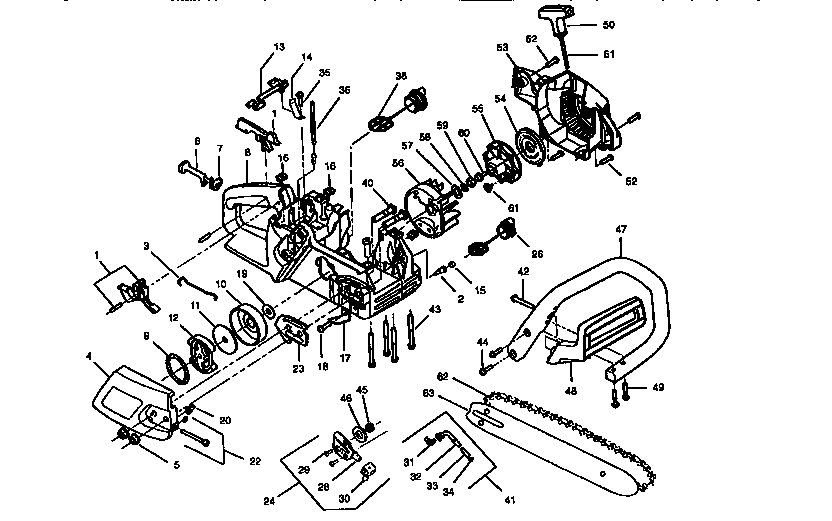 Craftsman 358351142 chain saw diagram