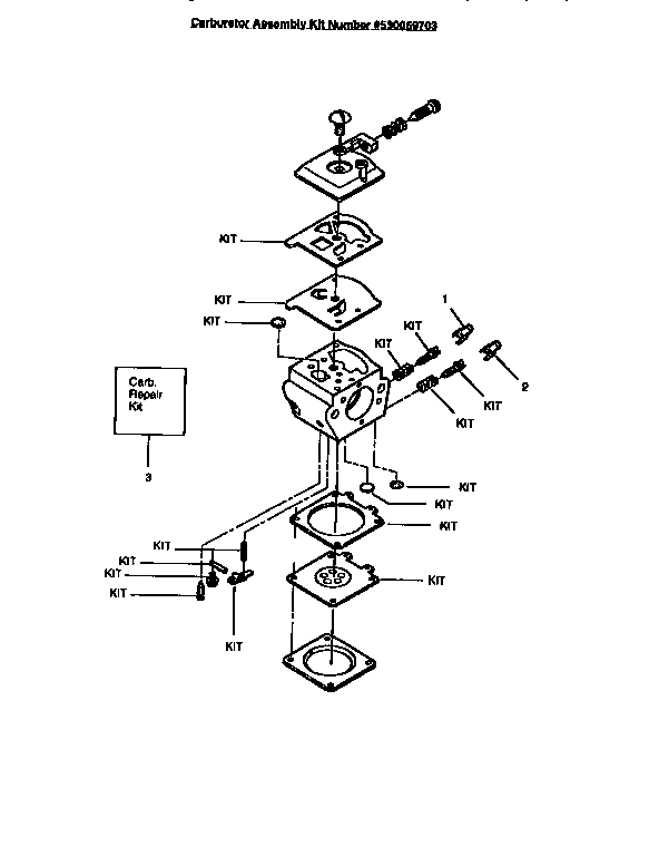 Craftsman 358351142 carburetor asm kit #530069703 diagram