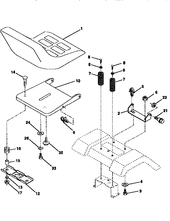 Craftsman 917256811 seat assembly diagram