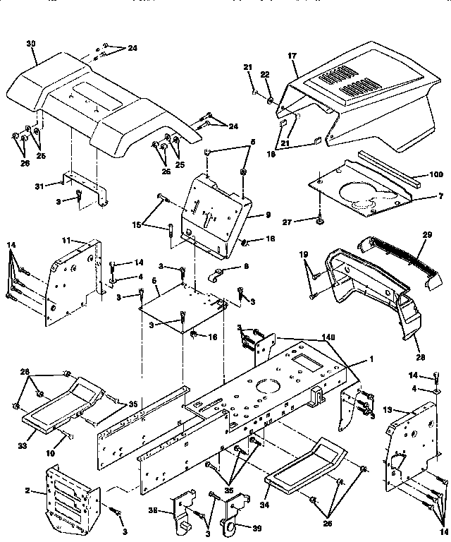 Craftsman 917258500 chassis and enclosures diagram