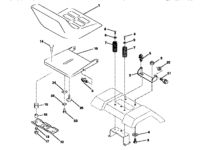 Craftsman 917258500 seat assembly diagram