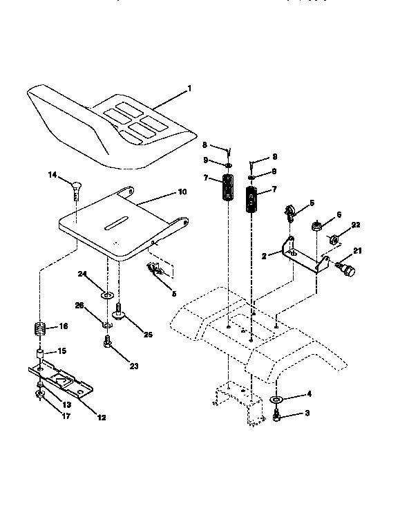 Craftsman 917259280 seat assembly diagram