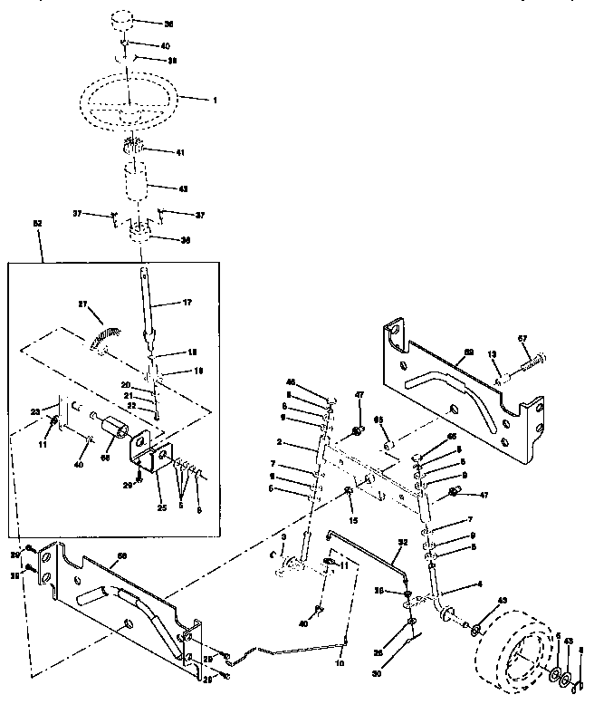 Craftsman 917259290 steering assembly diagram