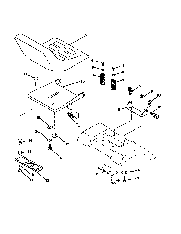Craftsman 917259290 seat assembly diagram