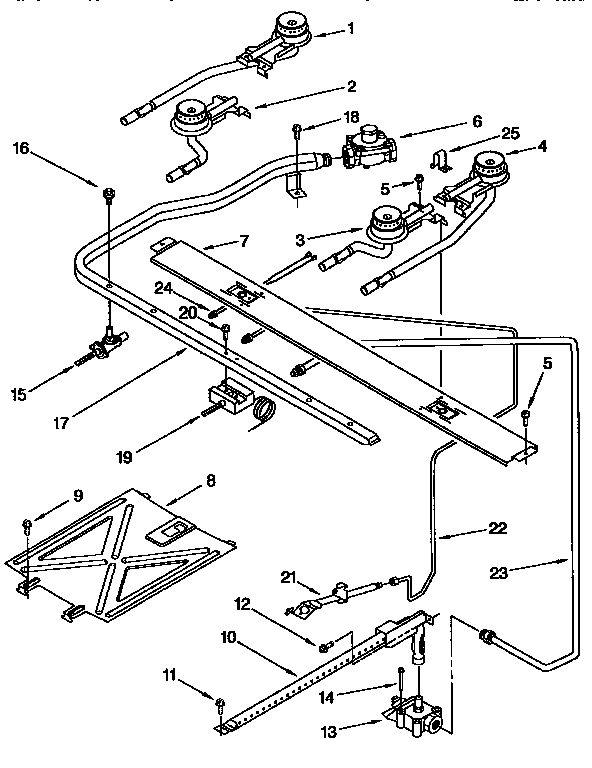 Whirlpool SF302BSEN0 manifold diagram