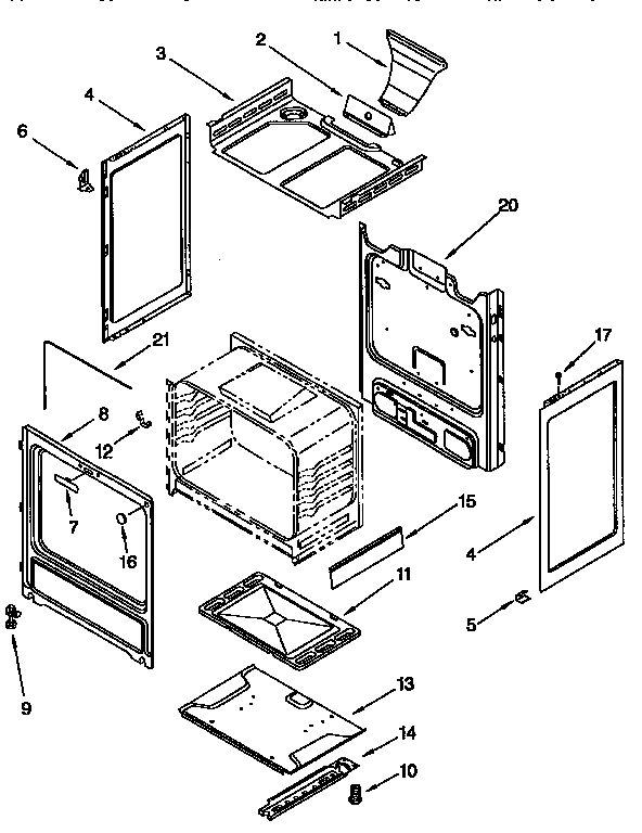 Whirlpool SF302BSEN0 chassis diagram