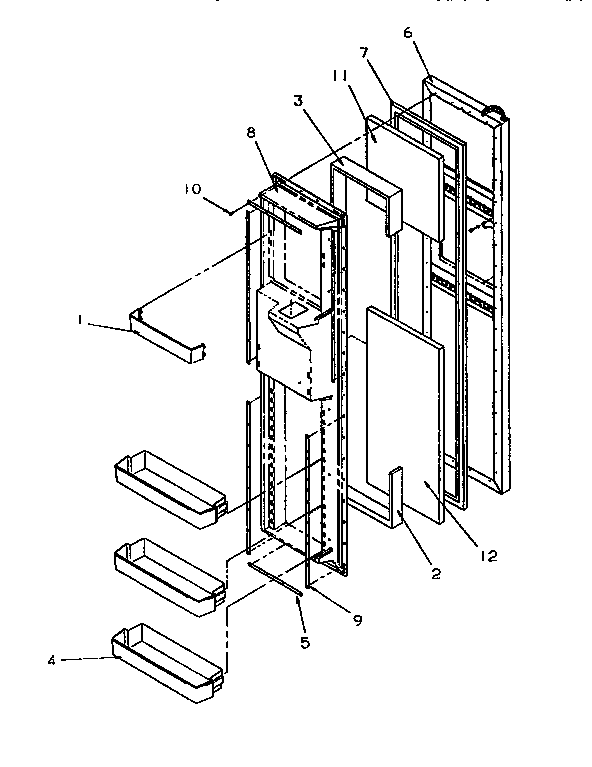 Amana SSD25SL-P119042WL freezer door diagram