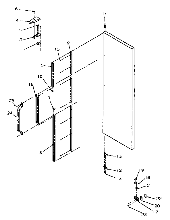 Amana SSD25SL-P119042WL refrigerator door hinge diagram