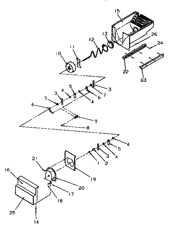 Amana SSD25SL-P119042WL crushed ice bucket diagram