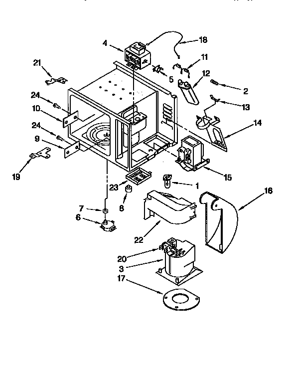 KitchenAid KCMG125EAL0 magnetron and air flow diagram