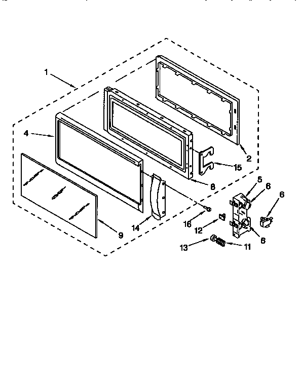KitchenAid KCMG125EAL0 door and latch diagram