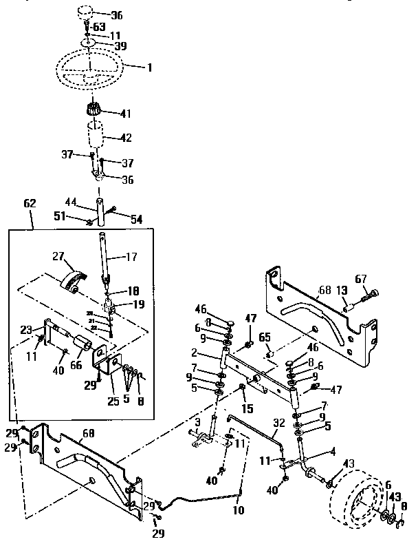 Craftsman 917258570 steering assembly diagram