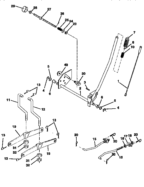 Craftsman 917258570 mower lift diagram