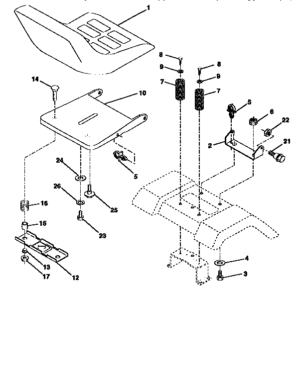 Craftsman 917258570 seat assembly diagram