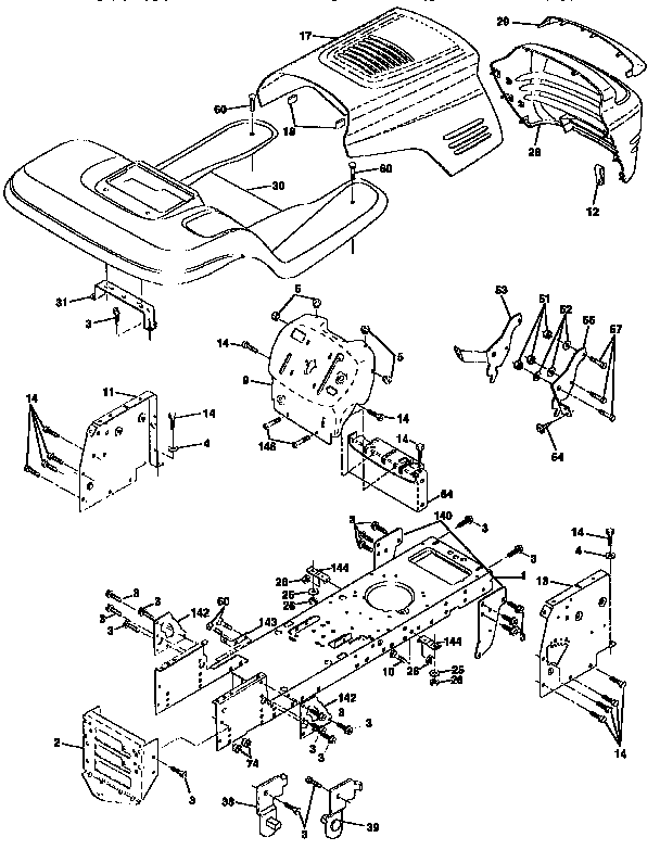 Craftsman 917258540 chassis and enclosures diagram