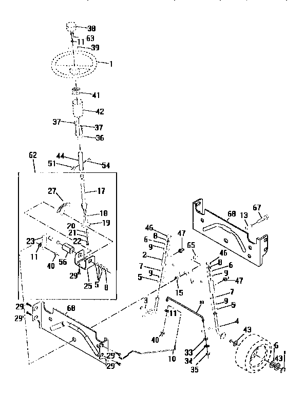 Craftsman 917258540 steering assembly diagram