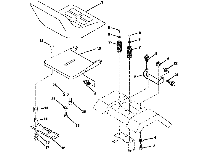 Craftsman 917258540 seat assembly diagram