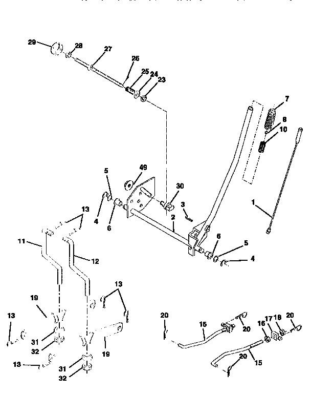 Craftsman 917258540 mower lift diagram