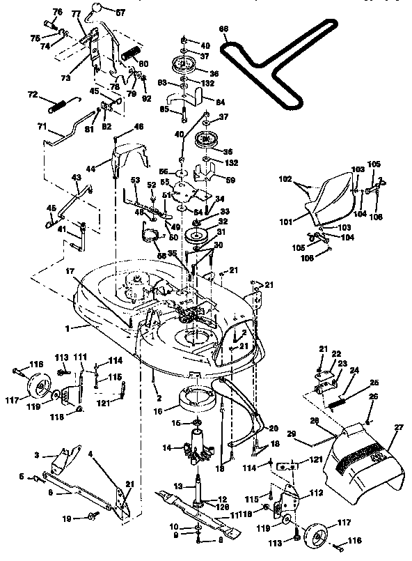 Craftsman 917258540 mower deck diagram