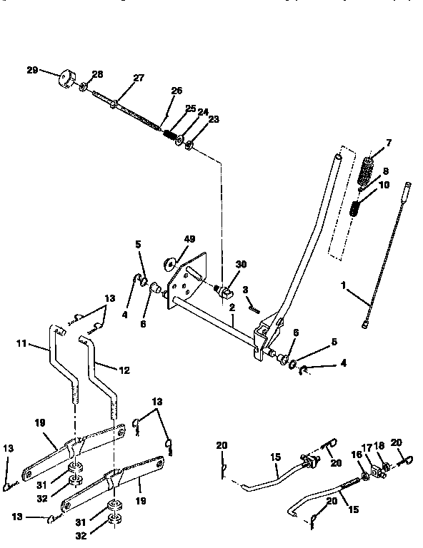 Craftsman 917258530 mower lift diagram