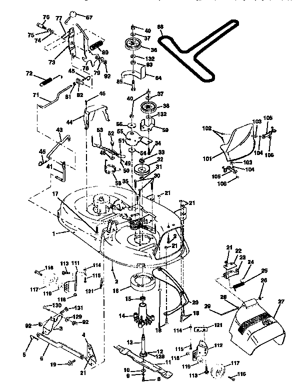 Craftsman 917258530 mower deck diagram