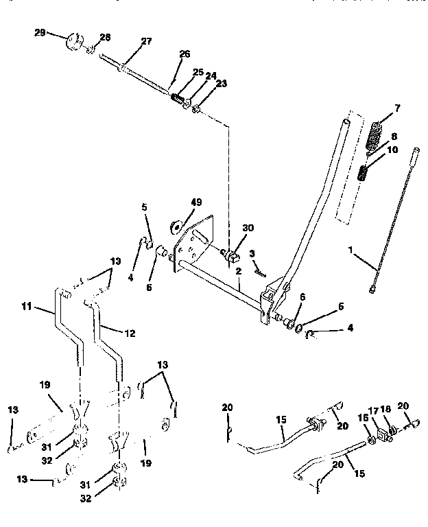 Craftsman 917258520 mower lift diagram