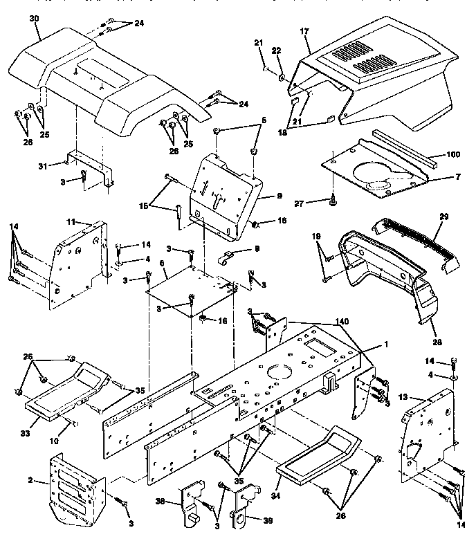 Craftsman 917258510 chassis and enclosures diagram