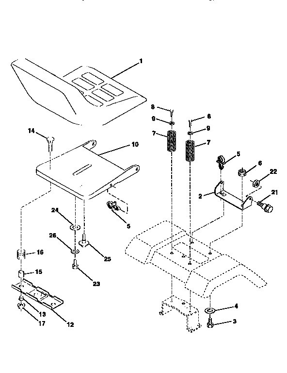 Craftsman 917258510 seat assembly diagram