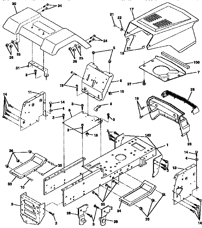 Craftsman 917258450 chassis and enclosures diagram