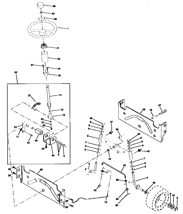 Craftsman 917258450 steering assembly diagram