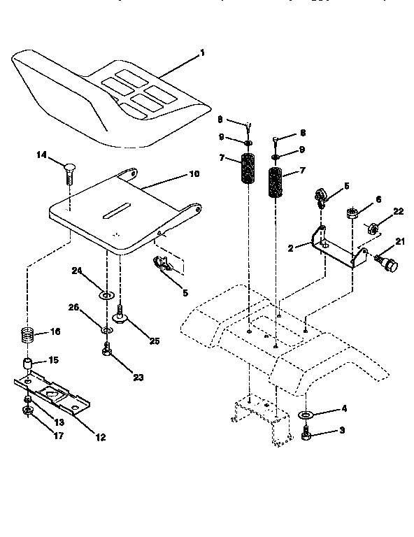 Craftsman 917258450 seat assembly diagram