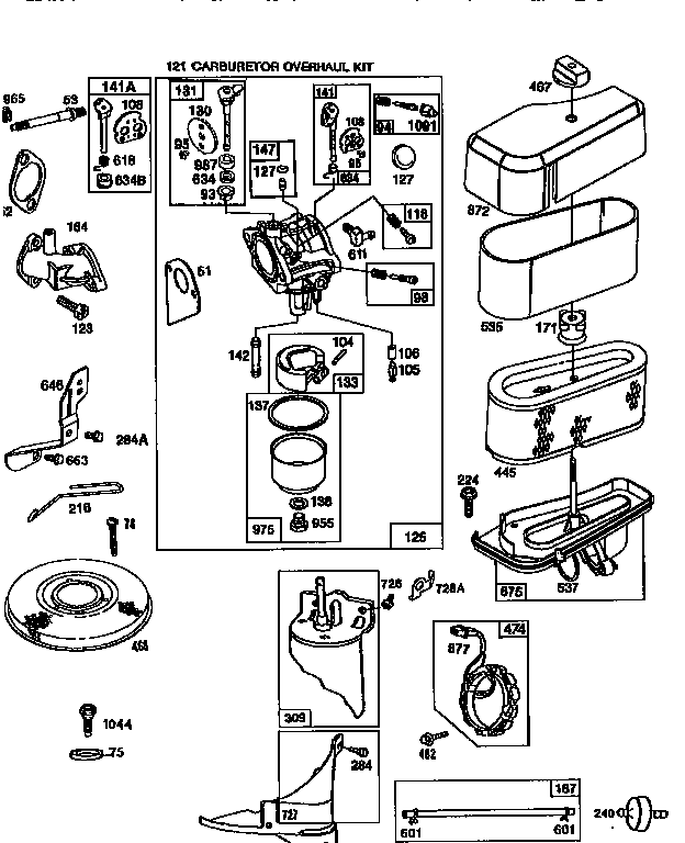 Craftsman 917259350 carburetor and air cleaner assembly diagram